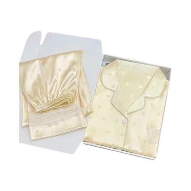 Imagem de Conjunto De Pijamas Em Renda Rosa Jacquard Y2K, Camisola Romântica Fra