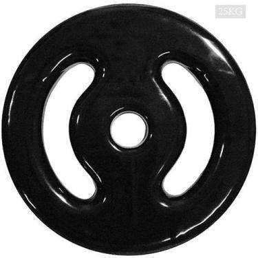 Imagem de Anilha 25kg Emborrachada PVC Furo Standard - Rythmoon, Preto