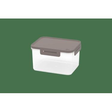 Imagem de Pote Hermético 1,6 L Retangular Plástico Cor Warm Gray Linha Hug Coza