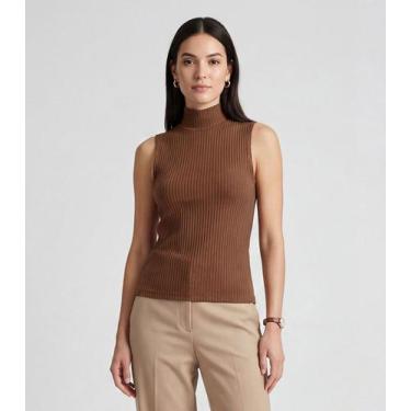 Imagem de Regata Feminina Ribana Canelada Infinita Cor Marrom, P, Marrom