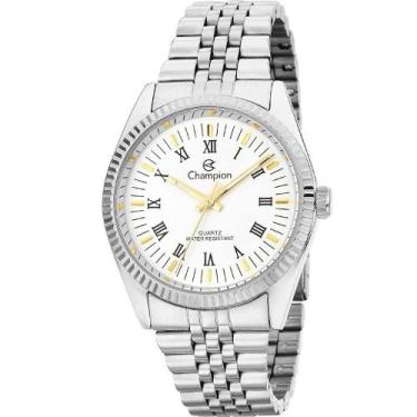 Imagem de Relogio De Pulso Champion Feminino Ch22859s Algarismos Prateado Branco