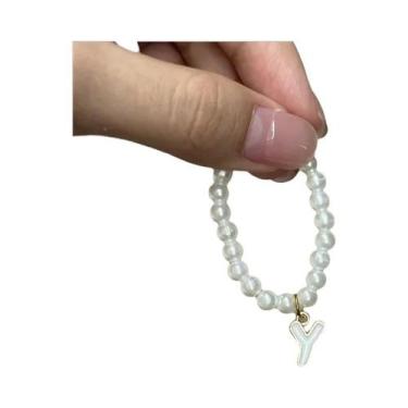 Imagem de Colar Pingente Labubu V4 Mini 4.0 Com Pérola E Letra, Acessório Para R