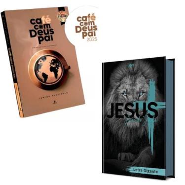 Imagem de Kit Café Com Deus Pai 2025 + Bíblia Sagrada Leão de Judá  Júnior Rosti