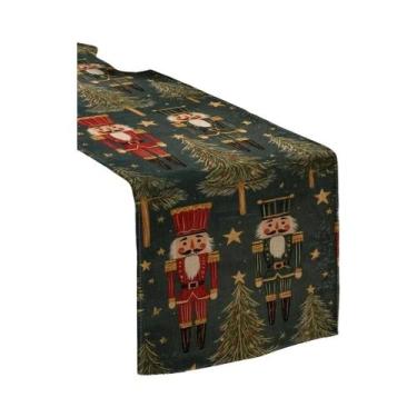 Imagem de Caminho De Mesa De Natal Soldado Quebra-Nozes Dourado E Vermelho, Fáci