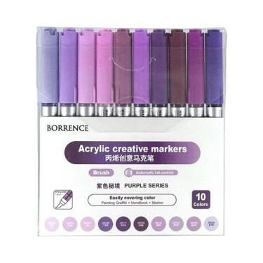 Imagem de Conjunto De Marcadores De Tinta Acrílica Com 10 Cores E Sistema De Con