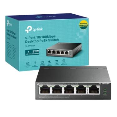 Imagem de Switch  5 Portas 10/100 Gigabit 4 Portas Poe +  Tl-sf1005p Tp-link