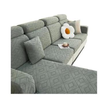 Imagem de Capa De Sofá Lavável Em Jacquard Tricotado Elástico 1 Peça Para Sala D