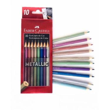 Imagem de Kit 2 Caixa Lápis de Cor Com 10 Cores Metallic Faber Castell
