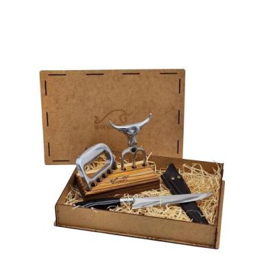 Imagem de Kit Churrasco Personalizado Artesanal Churras Essencial - WOODBULL