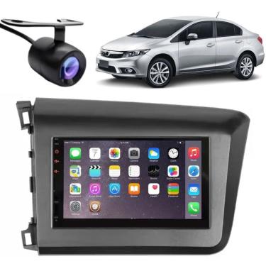 Imagem de Central Multimídia Automotiva 2 Din MP5 Player 7 Polegadas USB Bluetooth Câmera de Ré Moldura Grafite Honda New Civic