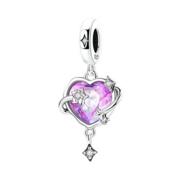 Imagem de Pingentes De Prata Esterlina 925 Para Mulheres, Coração Rosa, Asas, La