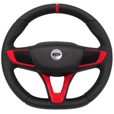Imagem de Volante Esportivo Escort Hobby 87 a 92 Ford + Cubo - Poliparts, Vermel