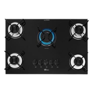Imagem de Cooktop 5 Bocas A Gas Vidro Preto Premium - Fischer, Bivolt