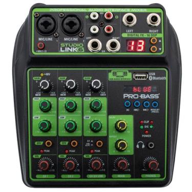 Imagem de Mesa de Som 6 Canais com Interface USB Pro Bass Studio Link 6