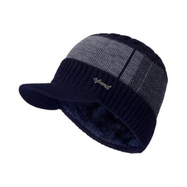 Imagem de Gorro Unissex Quente De Inverno Com Forro De Pele, Gorro De Malha Gros