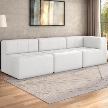 Imagem de Sofá Modulado Na Caixa 3 Lugares 231cm Espuma D33 Multimóveis CR45359 Branco