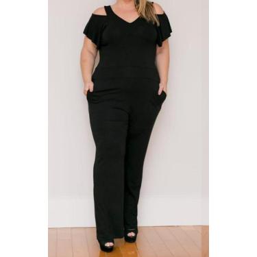 Imagem de Macacão longo Femenino Preto GG - Dona Chica 