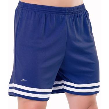 Imagem de Calção Shorts Masculino Plus Size Futebol M G GG EG1 EG2 EG3 Eg4-Azul 