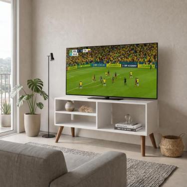 Imagem de Rack Buffet Prateleira Bancada Para Sala de TV Pequeno 90cm Com Nichos