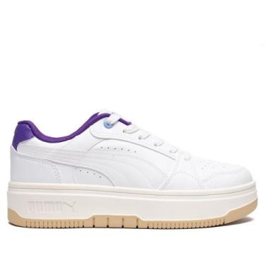 Imagem de Tênis Feminino Puma Rebound Femme Low BDP Branco/Roxo, Branco, 37
