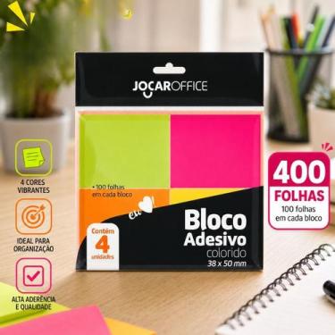 Imagem de Bloco Adesivo para Anotações 4 cores 400 Folhas Neon Leonora