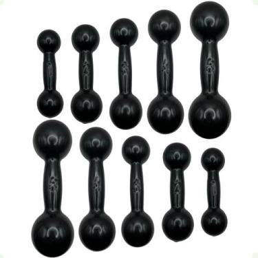 Imagem de Kit de Halteres Revestidos - Pares de 1,2,3,4 e 5 Kg - Preto - 2M FITN