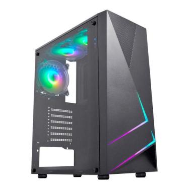 Imagem de Gabinete Gamer K-Mex Kratos 2 - Lateral em Acrílico - LED RGB - CG45TP