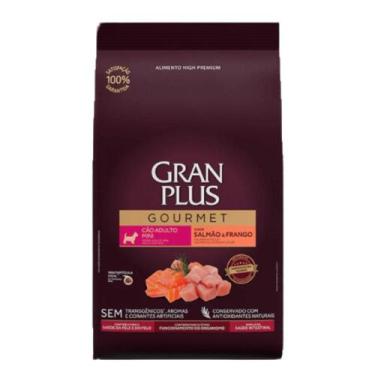 Imagem de Ração GranPlus Gourmet para Cães Adultos de Porte Mini Sabor Salmão e 
