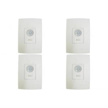 Imagem de Kit C/4 - Sensor Qualitronix Parede Embutir Foto 180 Com .