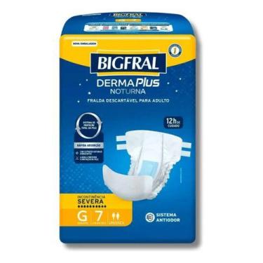 Imagem de Fralda Bigfral Derma Plus Noturna Unissex M G Xg - 1 Pacote -, Grande