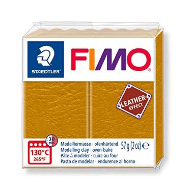 Imagem de STAEDTLER Massa de Modelar Profissional FIMO Leather 57g (1 Unidade) Ocre - 8010-179 - Argila Polímera Para Biscuit que Endurece no Forno – Ideal para Artesanato, Miniaturas e Bijuterias