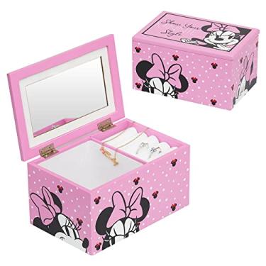 Imagem de disney Organizador de joias rosa da Minnie Mouse Show Your Minnie Style, oficialmente licenciado (VX700651L)