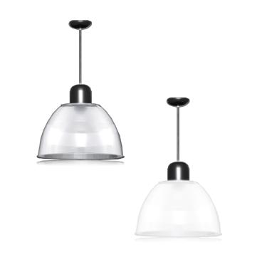 Imagem de Pendente Acrílico Prismático TLP01 E-27 (12") Com 3mts Cabo - Tec&Luz | Branco