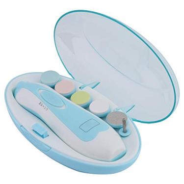 Imagem de Cortador de unhas para bebês, conjunto elétrico de cortadores de unhas para bebês, kit de lixa de unha de segurança para bebês, ferramenta de corte de unhas e dedos com luz de LED para recém-nascidos, meninas e meninos - azul
