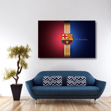 Imagem de Quadro FC Barcelona Futebol decorativo com Tela em Tecido
