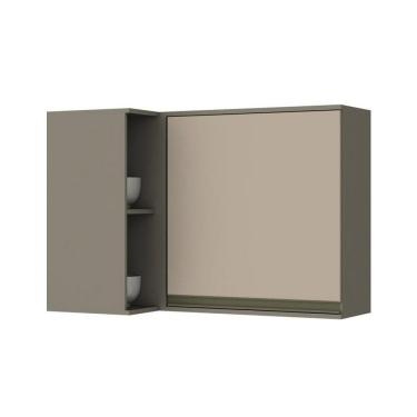 Imagem de Armário Aéreo Henn Connect Canto Reto Duna/Cristal