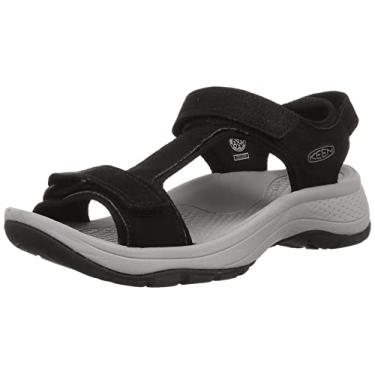 Imagem de KEEN Sandália feminina Astoria West com tira em T, Couro preto, 5