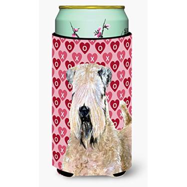 Imagem de Caroline's Treasures SS4493TBC Wheaten Terrier Revestimento macio corações amor Dia dos Namorados Menino alto Bebidas Isolador de bebidas isolante abraçadeira, Menino alto, multicolorido