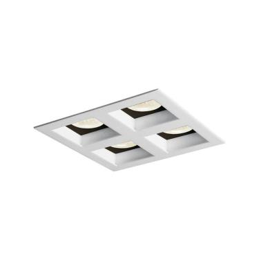 Imagem de Spot de Embutir Newline Flat para 4 Lâmpadas AR70 GU10 Bivolt Branco e Preto