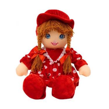 Imagem de Boneca Vermelho Círculos Com Chapéu 50cm - Fofy Toys