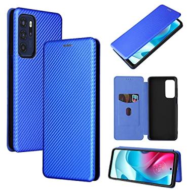Imagem de YUNCHAO Caixa de telefone Para Motorola Moto G60S Textura de fibra de carbono Flip TPU + PC + PU CAEL capa para celular