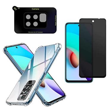 Imagem de Kit Capa Anti Impacto + Pelicula Privacidade + Pelicula Câmera Redmi 10 (Redmi 10)