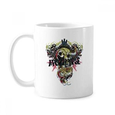 Imagem de Caneca com estampa de serpente verde animal cerâmica xícara de café porcelana louça