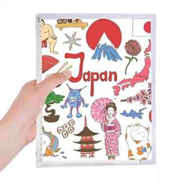 Imagem de Caderno com bandeira nacional de animais japoneses Landscap diário de folhas soltas recarregável, papelaria