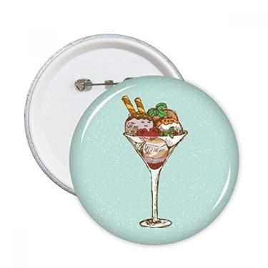 Imagem de Folhas de flor cálice bola de sorvete alfinetes redondos emblema botão decoração acessório 5 peças