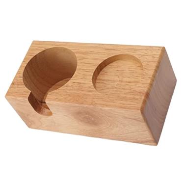 Imagem de Madeira Protafilter Stand Suporte Para Café Tamper Stand Tamper Station(Wood Color), Ezebesta Tamper Station Antiderrapante Espresso Tamper Stand,