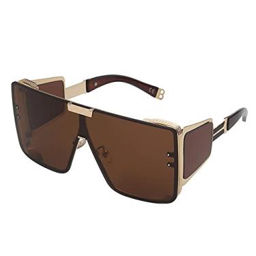 Imagem de Óculos de sol de espelho de prata quadrado grande de uma peça para mulheres moda perna larga liga hip hop óculos de sol masculinos, 6, tamanho único