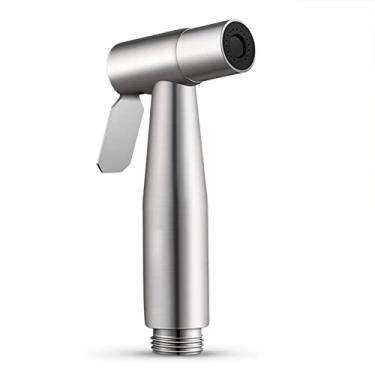 Imagem de Pulverizador de vaso sanitário Acessório Bidê Conjunto de pulverizador de vaso sanitário - Kit de pulverizador de vaso sanitário Bidê de aço inoxidável Bidê de mão de aço inoxidável, chuveiro de economia de água, bocal de chuveiro, bocal de bidê, escovado B (cor: