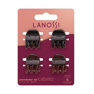 Imagem de Kit Prendedor de Cabelo Pequena Modelo Cappuccino – Contém 4 Unidades, Cor Marrom, Lanossi Beauty & Care.