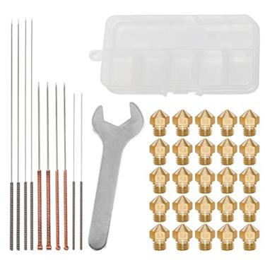 Imagem de LUGU Kit de fer mentas de manutenção de bicos de impresso 3D MK10 M7 Extruso de rosca Bocal de latão 0.2/0.4/0.6/0.8/1.0/1.0mm eça de impressão com chave de s de limpeza pa